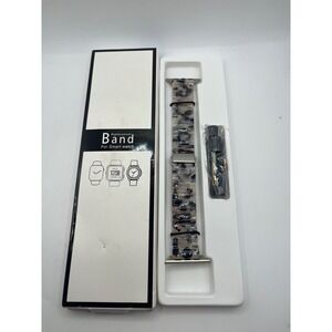 Smart Watch Band Replacement Brown Beige Tortoise Shell Style Resin Stainless‎